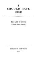 I should have died  Cover Image