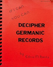 If I can, you can decipher Germanic records  Cover Image