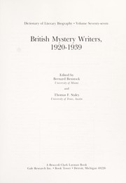 British mystery writers, 1920-1939  Cover Image