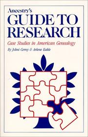 Ancestry's guide to research : case studies in American genealogy  Cover Image