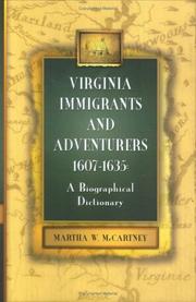 Virginia immigrants and adventurers, 1607-1635 : a biographical dictionary  Cover Image