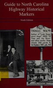 Guide to North Carolina highway historical markers  Cover Image